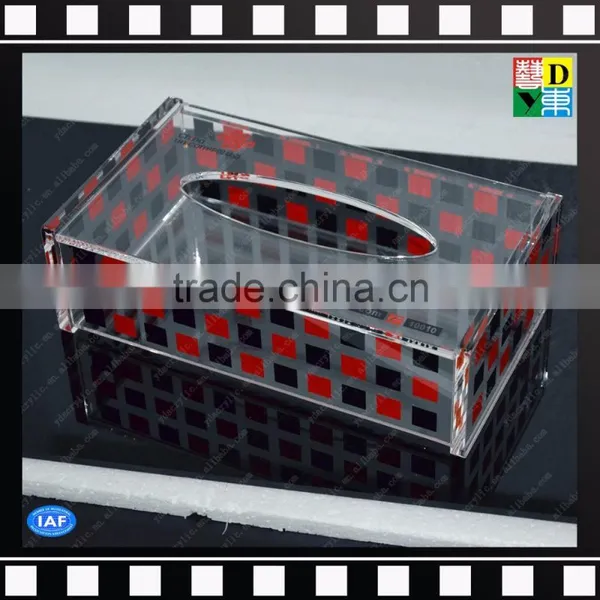 Custom Printed High Quality Acrylic Tissue Holder / Napkin Box /car Tissue Box