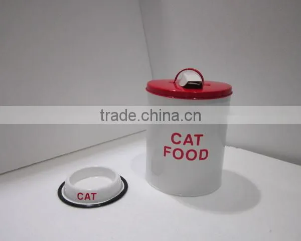 High Quality Cat Food Storage Box Metal With Scoop photo-3