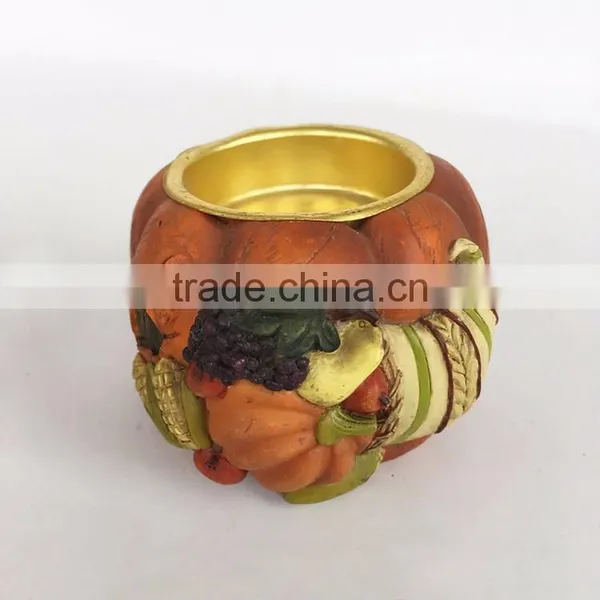 Custom Artificial Pumpkin Candle Holder for 2017 Halloween Decor photo-2