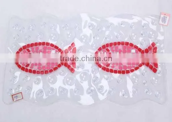 Transparent PVC Anti Slip Bath Mat With Fish Patterns/bathroom Mat photo-2