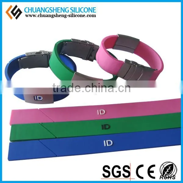 Ebay Hot Selling Silicone Steel Piece Bracelet, Silicone Jewelry, Unique QR Code Printing Bangles photo-4
