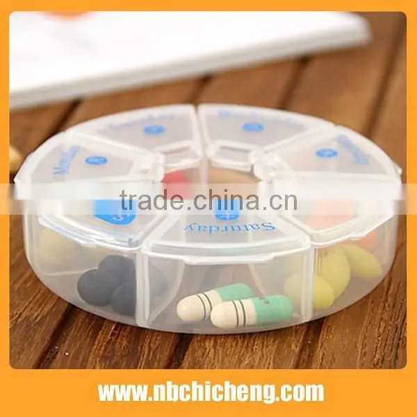 Hot Selling 7 Days/One Week Round Plastic Pill Box photo-2