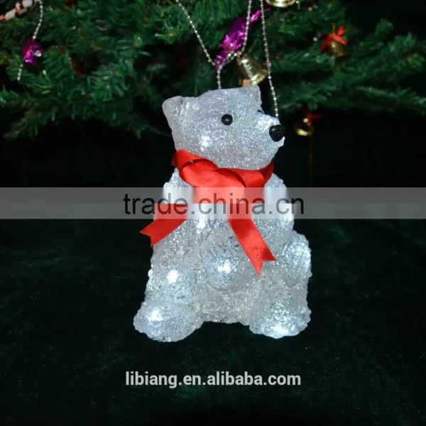 Battery operated Acrylic Bear lighting button white LED Christmas lights