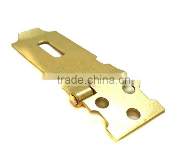 2-5/8" Safety Hasp With Loose Staple Brass Plated, Door Hasp, Steel Hasp Staple Set photo-4