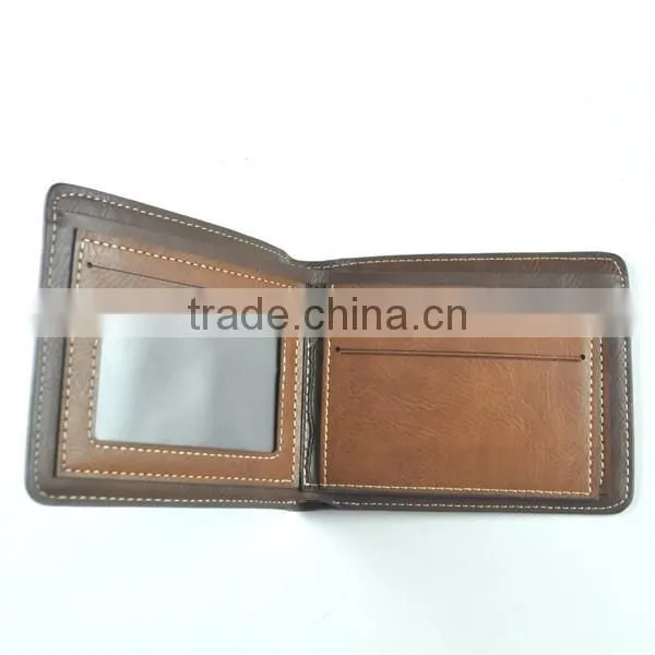 2015 Most Popular Zipper Coin Pocket Mens Leather Wallet photo-4