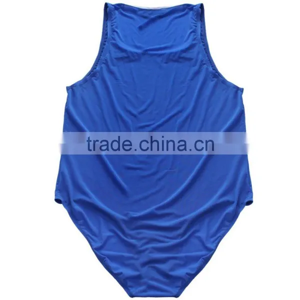 Mens Jumpsuit Leotard Nylon Spandex Soft Smooth Round Neck Sleeveless Work Out Swimsuit Gym Fitness Latex Bodysuits For Men photo-4