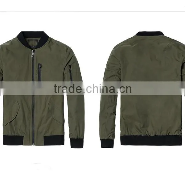 Polycotton Mens Jacket With Sleeve Zipper Fashion Varsity Jacket Plain Baseball Jacket photo-5