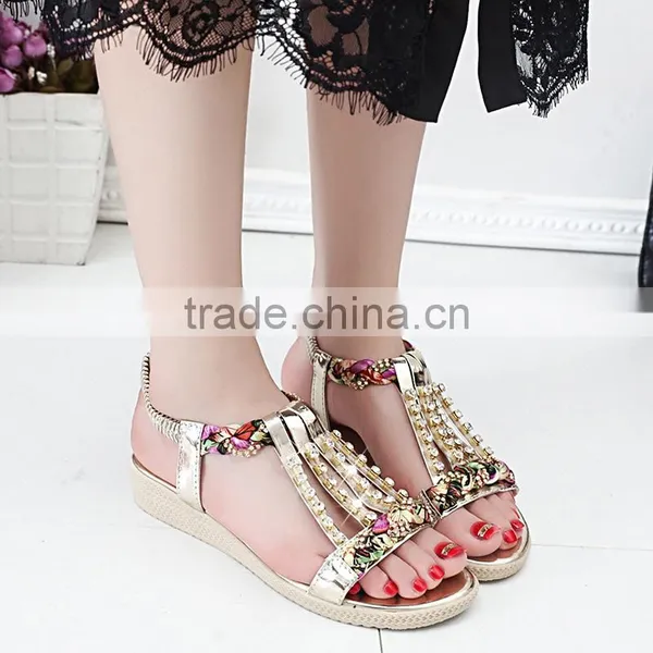 2017 New Summer Hot Sale Breathable Rhinestone Sandals for Women's Shoes HFRX1410 photo-6