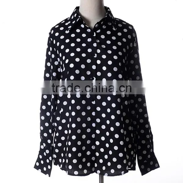 Latest Hot Sell European Summer 100% Cotton Ladies New Design Ladies Office t Shirt 2015 photo-3