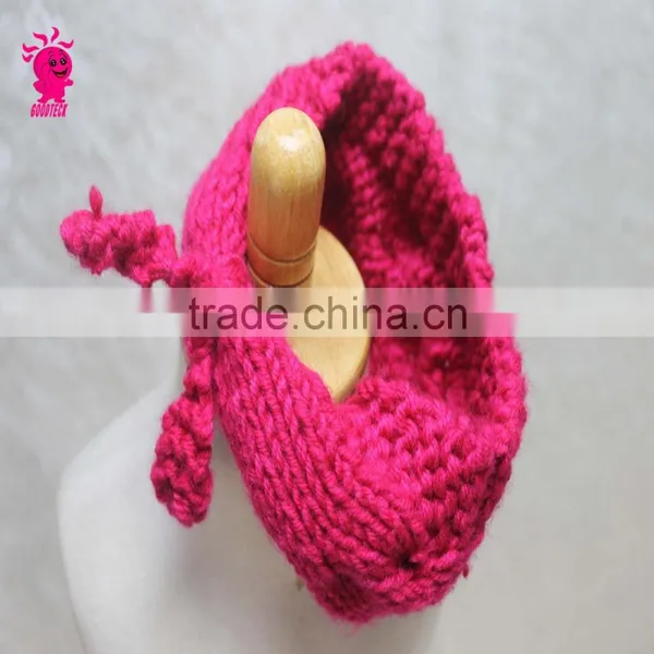 Hot Sell Women's Fashion Fall Accessory Women Knitted Crochet Headband Wide Bow Ear Warmer photo-2