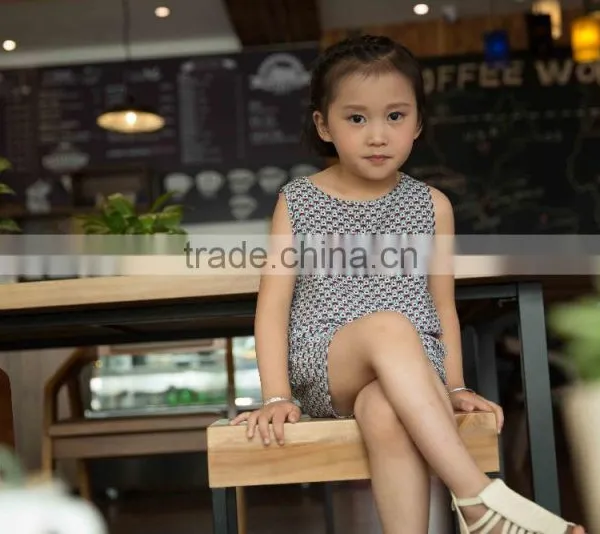 New Fashion Girl Sleeveless Set Chifon Blouse Set for Baby Girl Printed Flower Dress Jumpsuit photo-2