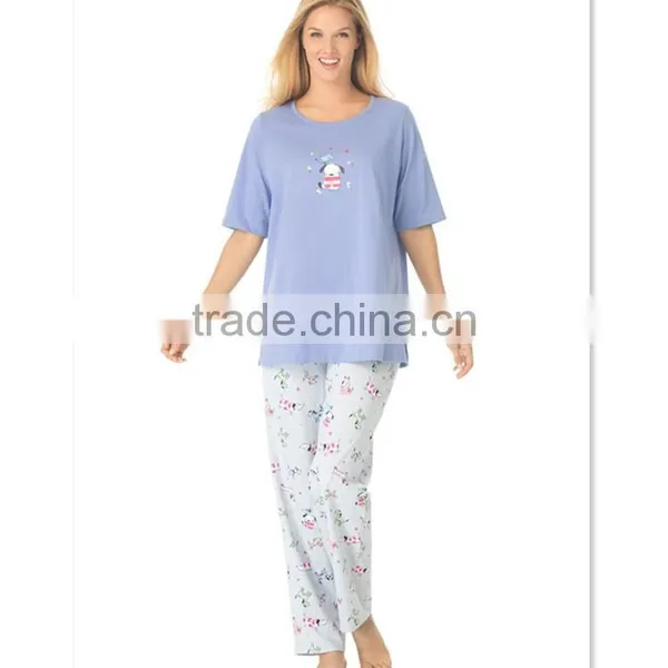 Cotton Knit Adult Lovers Sleepwear Suits for Women