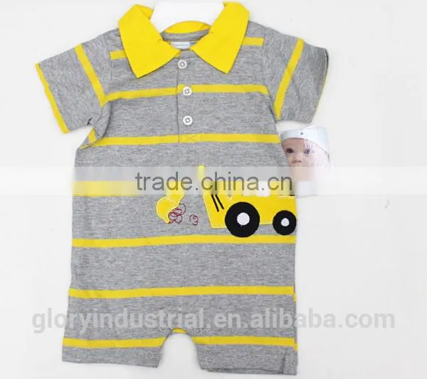 Cartoon Design Striped Baby Jumpsuit Patterns photo-3