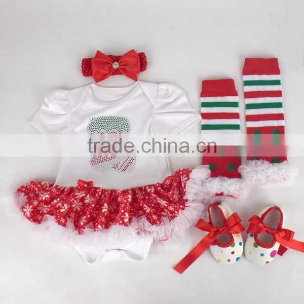 Wholesale 4pcs Christmas Christmas Cotton Newborn Baby Toddler Clothing photo-3