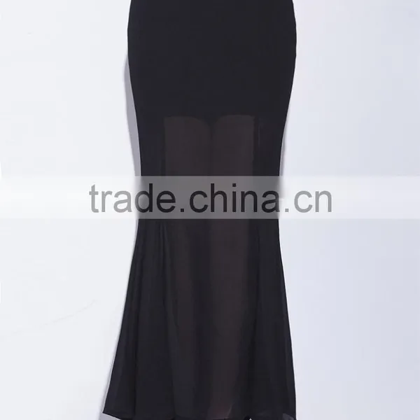 2016 Oem Services Fishtail Lady Sexy Maxi Skirts Pearl Chiffon Summer One Piece Long Skirt for Women photo-2