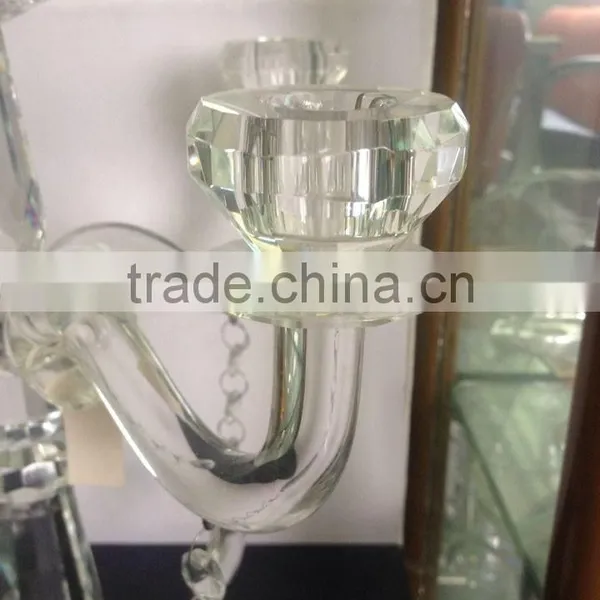 Wholesale Cheap Tall Crystal Glass Candelabra Crystal Candle Holder for Centerpieces Wedding photo-3