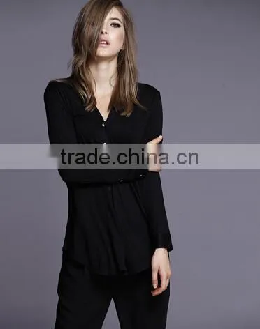 Loose High Quality Long Sleeve Cotton Jersey t Shirt for Women photo-2