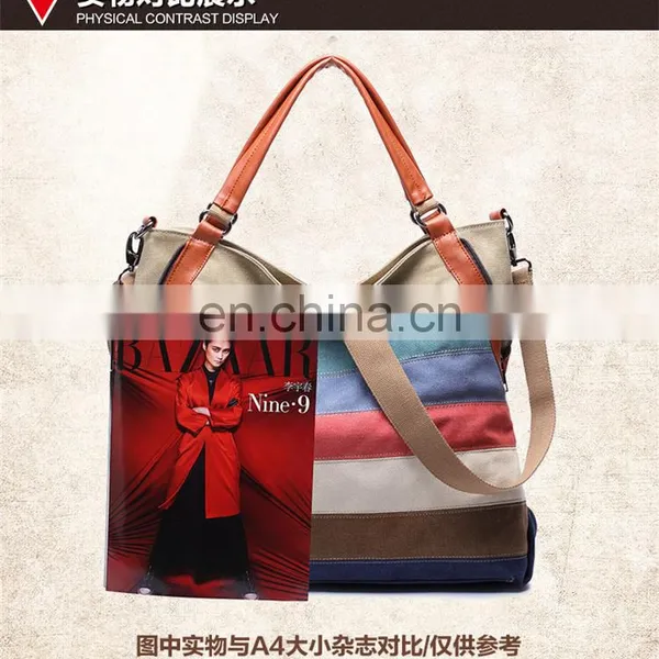 JL Bag17029 2017 Woman Bag Canvas Leisure Rainbow Bag Modern Lady Bag photo-3
