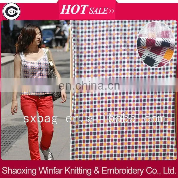 checked design knitting printed rayon nylon spandex fabric for garment