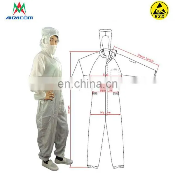 Anti Static Electricity 2n7002 Esd Protection White Clean Room Coveralls Clean Room Bunny Suit Suppliers photo-2