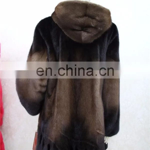Luxury New Fashion Long Mink Fur Parka Real Mink Fur Coat photo-4