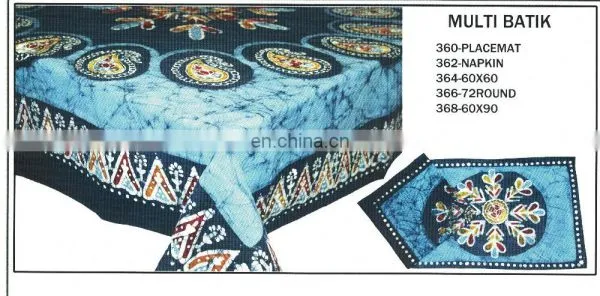 HAND BLOCK PRINTED TABLE CLOTH MAT & NAPKIN