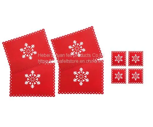 Cheap Wholesale Eco-friendly Christmas Felt Coaster photo-3