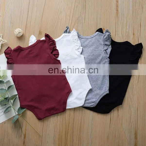 Baby Fashion Wholesale Sweet Style Cotton Clothes Baby Girls Cotton Ruffle Romper photo-3
