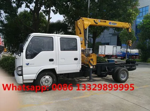 HOT SALE! ISUZU Brand Double Cabs 4*2 LHD120hp Diesel 2T Cargo Truck With Crane photo-4