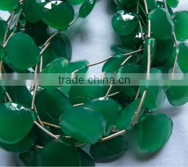 Green Onyx All Color Chalcedony Custom Cut Briollete Chicklets Drops Gemstones Cabochon Calibrated