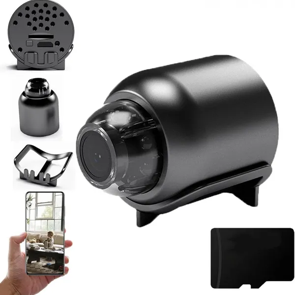 X5 Mini WiFi Камера 1080P HD с ночным видением, с функцией обнаружения движения, удалённым мониторингом, 160° широким углом обзора. Микро-камера для наблюдения за детьми и безопасности с мобильным приложением