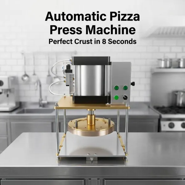 Automatic Pizza Dough Presser Machine Professional Pneumatic Pizza Base Maker for Restaurant and Fast Food Chain 220V