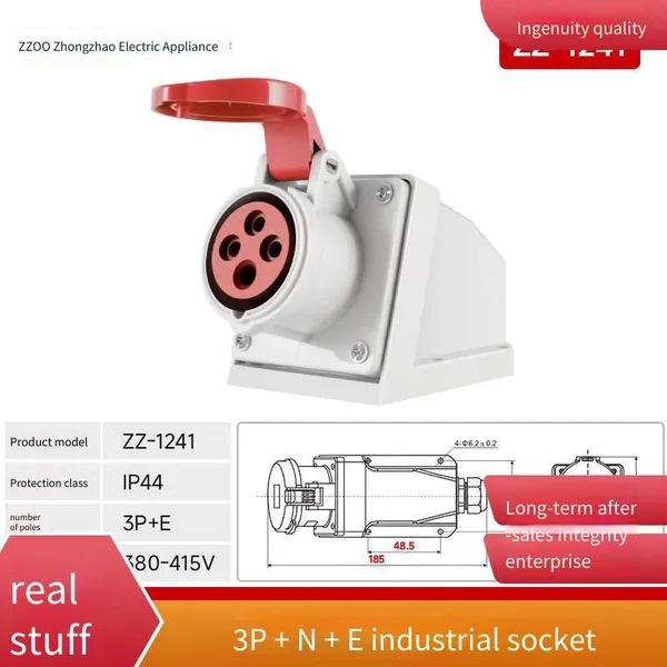 Zhongzhao Electrical Industrial Socket Connectors, Mobile Plugs, 16a/32a, Three - Proof, Ul94v - 0 Fire - Resistant