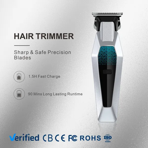Jante Professional Skin-Friendly Stainless Steel Blade Fast Type-C USB Charging Cordless Mini Electric Hair Trimmer for Salon and Barber Use