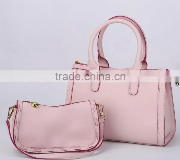 PU Leather Handbag Pink Tote Bag photo-6