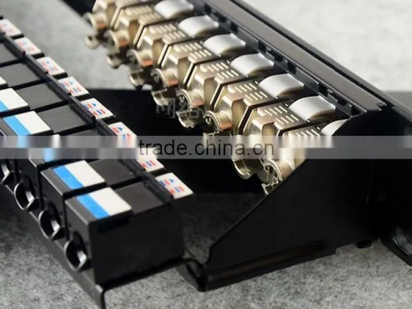 19" Fiber Optic Patch Panel Shielded 24 Port Cate6A Patch Panel photo-3