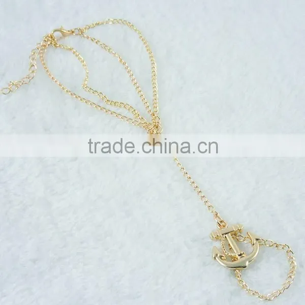 Electroplating Metal Simple Slave Chain Hand Harness Bracelet Ring Jewelry photo-4