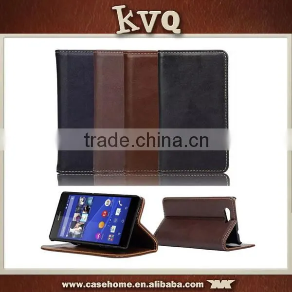 Book Style Dark Color PU Leather Case for Sony Xperia Z5 Mini With Card Holder photo-2