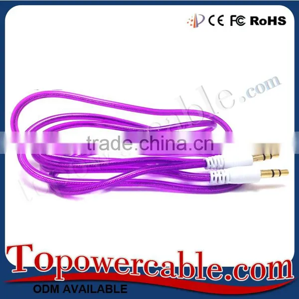 Free Samples Candy Colored 3.5MM to Stereo Audio Aux Auxillary Cable For CD Player In Car photo-5