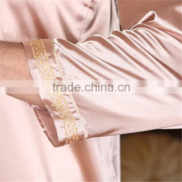 Wholesale Luxury Sexy 100% Silk Long Satin Sleepwear photo-3