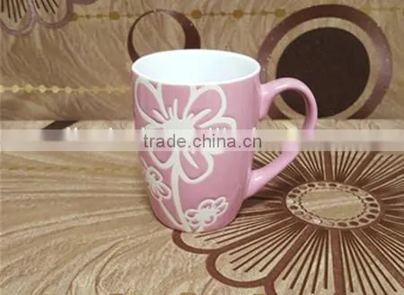Fancy Red Flower Glazed Ceramic Microwavable Cups and Mugs photo-6
