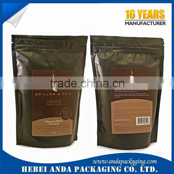 Side Gusset Coffee Bags With Degassing Valve/ Coffee Packaging Aluminum Foil Stand up Pouch With Zipper Supplier's Choice photo-3