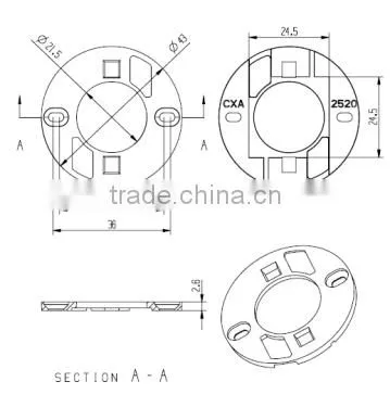 Bridgelux COB LEDS Holder for CXA25XX COB Led photo-2