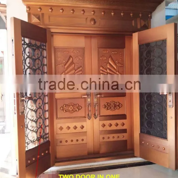 Luxury Main Door Entrance Gate COPPER DOOR Brass Door, Extra Security & Stylish Pattern photo-3