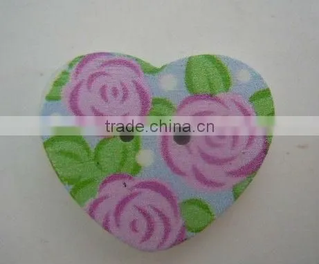 2013 Natural Wooden Button Heart