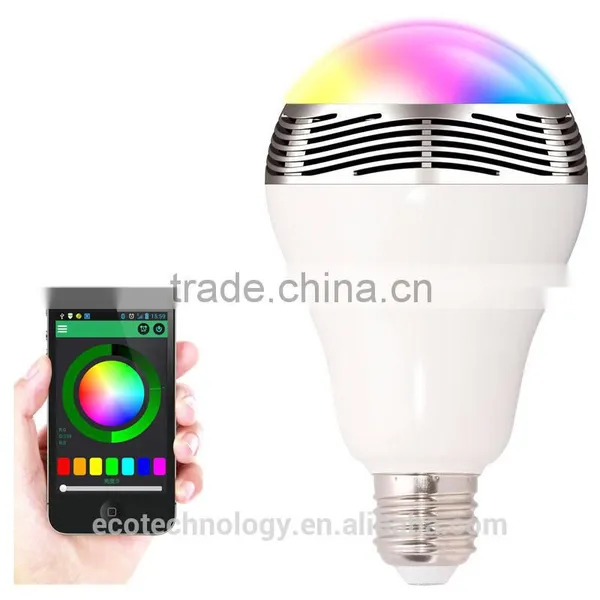 BL05 Bluetooth 4.0 Music Audio LED Speaker 7 Colors Bulb LED Light Lamp White E27 Mobilephone App Control For Iphone Samsung photo-3