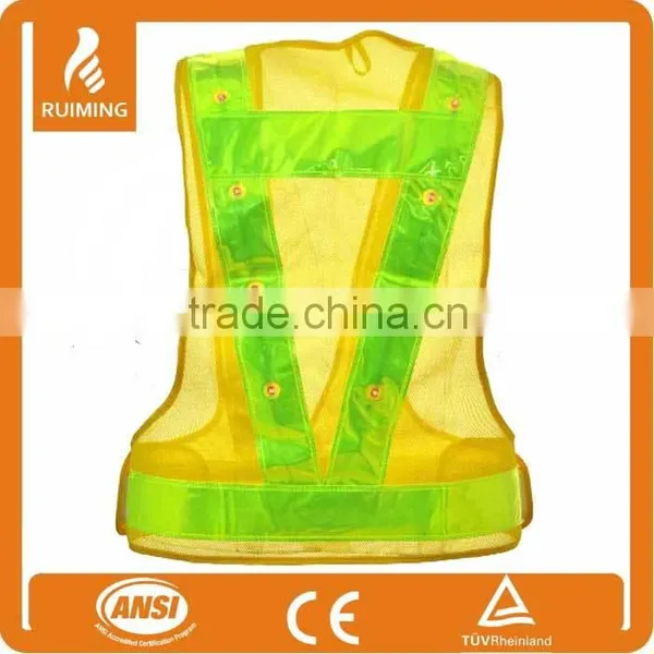 Hot Sale the Most Popular Flashing Led Safety Vest With 16 Light Mesh Fabric photo-2