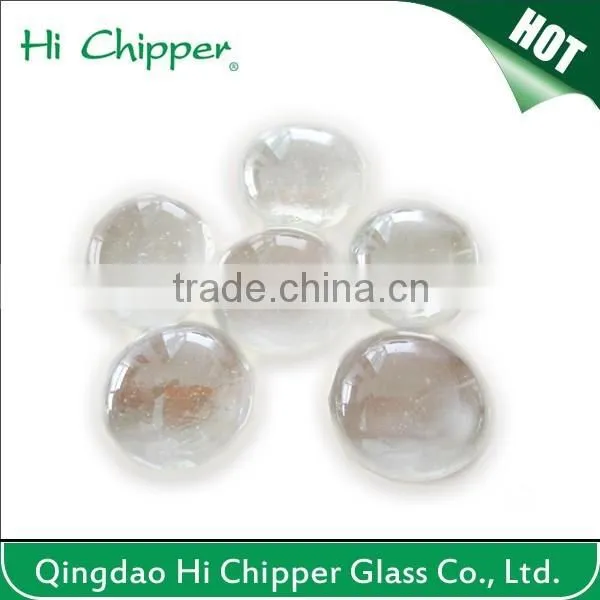Amber Colored Flat Back Fire Glass Gemstone for Fire Pit Deocration photo-2