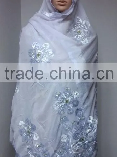 SCF -0108 White 2016 New Coming Design Nice Muslim Embroidery Scarf ,shawls , Pashmina Shawl Scarf , Fashion Women Long Scarf photo-2