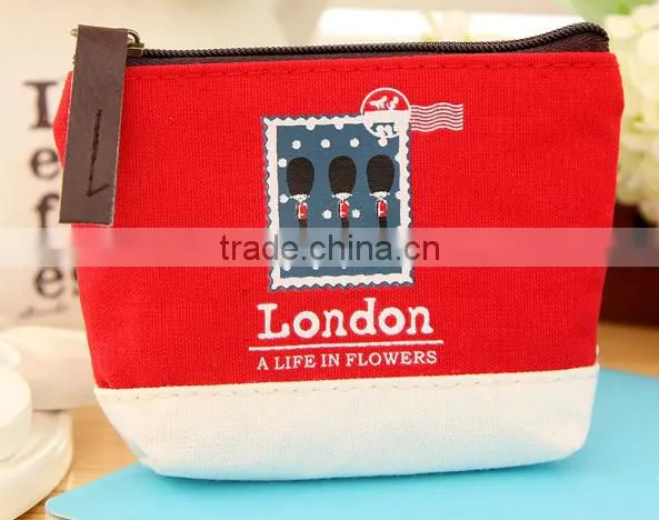 Newest Euro Style Canvas Coin Purse With Embroidery Logo for Wholesales photo-3